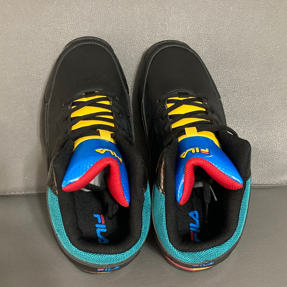 Fila Black High-Tops with Red, Blue, and Yellow Details - Picture 5 of 7